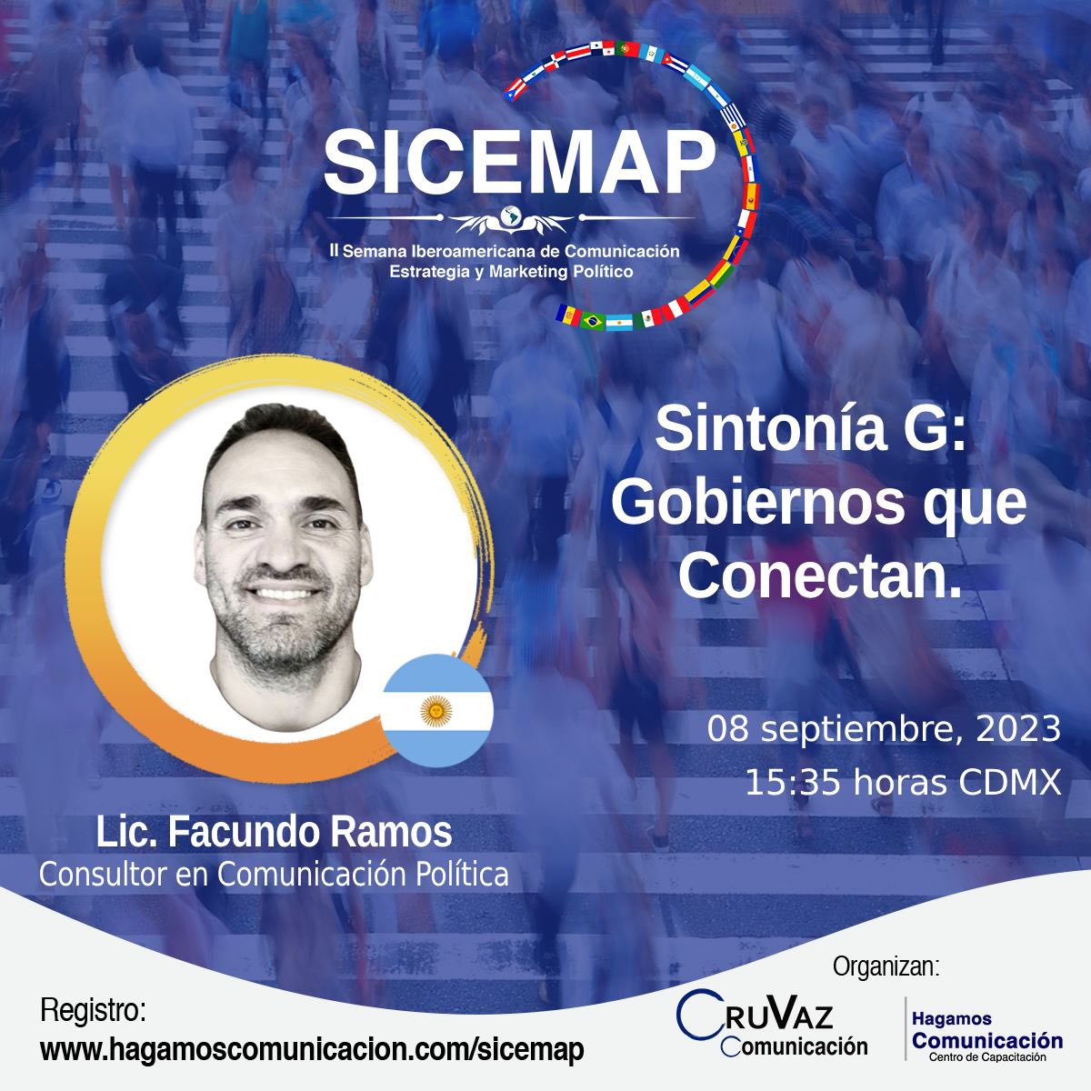 Gracias @CruVaz_com por la invitación a la II Semana Iberoamericana de Comunicación, Estrategia  y Marketing Político. 

📧 Evento que reúne la estrategia política de 22 países que conforman la región #Iberoamericana. 

⌨Evento online
📆Vie 8/sep/2023
1/2