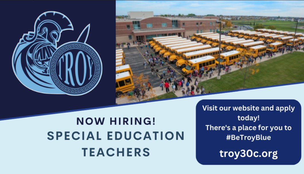 troyccsd30c's tweet photo. There's a place for you to #BeTroyBlue. Visit our website: https://t.co/lB0KWy3oKq for more information on available jobs. https://t.co/nwgjngTAlM