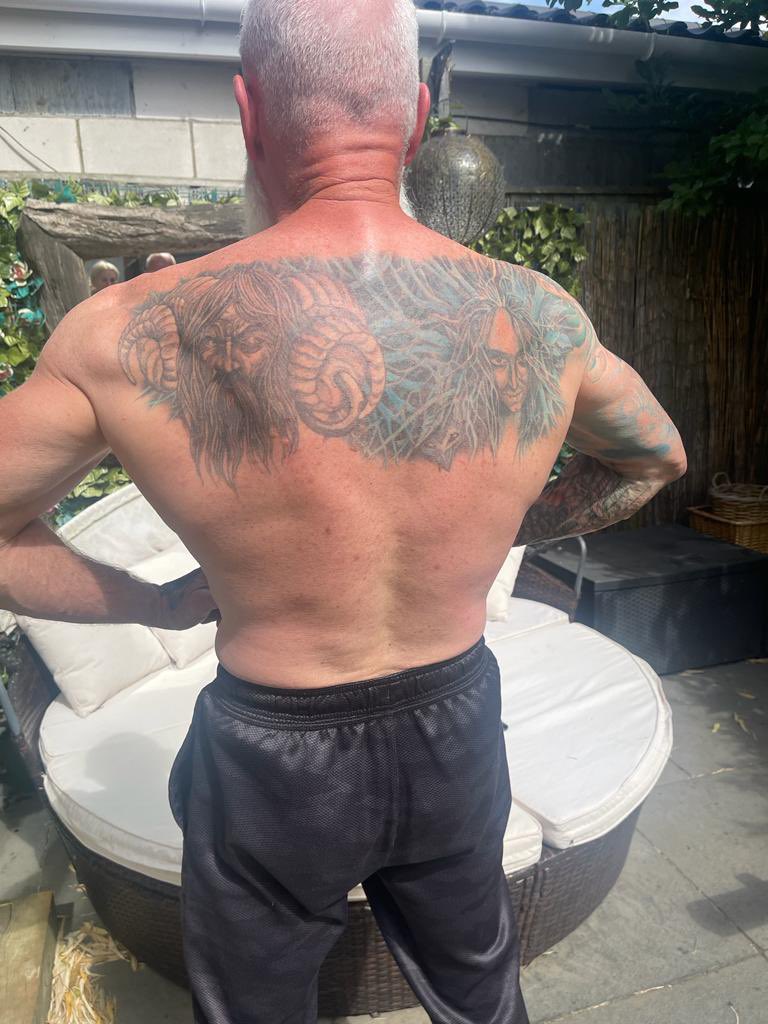 Training back today #VikingLife #TattooedandFit #MuscleDaddy