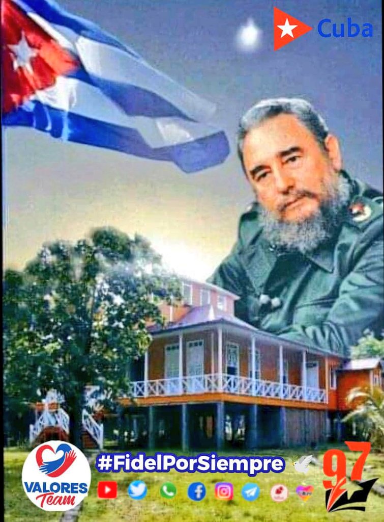 LorenaQba1's tweet photo. @Giro5O @KarlenRC @Aleidacr84 @yordanyhabana @JuliaLeonor19 @MaraSil46 @Maximo8255 @islabb26 @AdrianaRojasQba @AlexdelaSerna2 El pueblo de #Cuba 🇨🇺 vive orgulloso de ejemplo legado por nuestro invicto Comandante en jefe Fidel Castro.  
#FidelPorSiempre 🕊 
#Cuba
@DiazCanelB
@ValoresTeam1 
@centrofidel https://t.co/ONz5gIWmfH