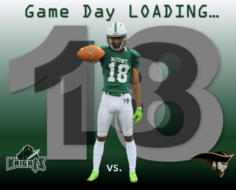 GreenKnightsFB's tweet photo. Game Day Loading…18 days #loading #gameday #eighteen #mountvsmilford #season #approaching #hsfootball #delhs #delsports #GreenKnightsALLin https://t.co/TDumfShBc1