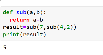 Kingkhan2343's tweet image. Nested functions for the win! 🚀 Subtracting 2 from the result of subtracting 4 from 7 gives us a cool outcome: 5! #Python #CodingMagic