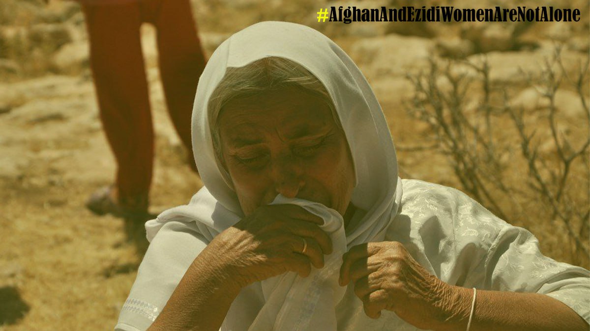 ISIS, the greatest enemy of humanity, has targeted the values of humanity and tried to destroy everything related to spirituality. In the words of President Abdullah Öcalan, the capitalist system says 'Shoot women first'. #AfghanAndEzidiWomenAreNotAlone