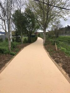 Desde mi desconocimiento absoluto de normativa medioambiental. Se podría hacer más accesible y práctico el parque #elSoto #Avila creando una senda hasta el final del mismo ? 
Las fotos nos son mías, pero sería la comparación de lo que hay y lo que pondría ser