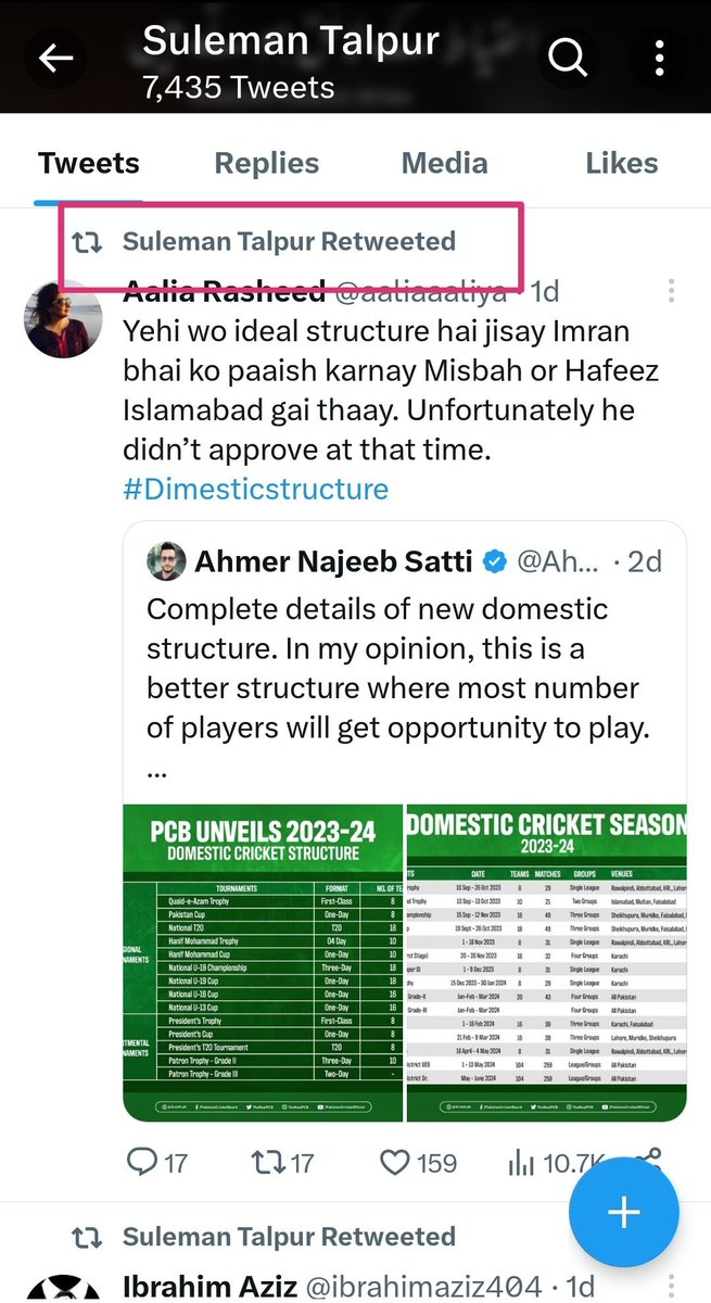 <a href="/Northerncricke5/">Akmal Khan</a> <a href="/Naveed_231/">Naveed Ahmed</a> <a href="/Mohsinbwn/">Mohsin Raza</a> <a href="/awamdigal/">awamdigal 👉👈عوام دی گل👌</a> @adnanaliisb <a href="/AK__560/">Arshad Khan</a> @ikhlaq_numan <a href="/AliHaidr101/">Ali Haider</a> <a href="/TheRealPCB/">Pakistan Cricket</a> <a href="/ICC/">ICC</a> <a href="/ICCMediaComms/">ICC Media</a> <a href="/TalatHussain12/">Syed Talat Hussain</a> <a href="/shakilsh58/">Shakil Shaikh</a> <a href="/NumanButt3/">Numan Butt</a> <a href="/najamsethi/">Najam Sethi</a> <a href="/ImNajeebH/">Najeeb ul Hasnain</a> <a href="/mirzaiqbal80/">Mirza Iqbal Baig</a> <a href="/SYahyaHussaini/">Syed Yahya Hussaini</a> <a href="/MuhammadWasim77/">Muhammad Wasim</a> <a href="/Rajput13Naseem/">Naseem Rajput</a> <a href="/UmarCheema1/">Umar Cheema</a> <a href="/faizanlakhani/">Faizan Lakhani</a> <a href="/simadwasim/">Imad Wasim</a> <a href="/realshoaibmalik/">Shoaib Malik 🇵🇰</a> <a href="/cricketpakcompk/">Cricket Pakistan</a> <a href="/OfficialSLC/">Sri Lanka Cricket 🇱🇰</a> <a href="/Ali_Anchor/">Ali Salman</a> <a href="/SajSadiqCricket/">Saj Sadiq</a> <a href="/kalson/">Umar Farooq Kalson</a> <a href="/saleemkhaliq/">Saleem Khaliq</a> <a href="/MaryamNSharif/">Maryam Nawaz Sharif</a> <a href="/CMShehbaz/">Shehbaz Sharif</a> <a href="/betterpakistan/">Ahsan Iqbal</a> <a href="/GovtofPakistan/">Government of Pakistan</a> <a href="/PakPMO/">Prime Minister's Office</a> <a href="/sohailimrangeo/">Sohail Imran</a> <a href="/ayazakbar786/">Ayaz Akbar Yousafzai</a> <a href="/SImranshafqat/">Syed Imran Shafqat</a> <a href="/iramizraja/">Ramiz Raja</a> <a href="/iamqadirkhawaja/">Qadir Khawaja</a> <a href="/RanaSanaullahPK/">Rana Sana Ullah Khan</a> @MumtazB47141385 <a href="/pmln_org/">PMLN</a> <a href="/OfficialDGISPR/">DG ISPR</a> <a href="/NawazSharifMNS/">Nawaz Sharif</a> <a href="/BBhuttoZardari/">Bilawal Bhutto Zardari</a> <a href="/MediaCellPPP/">PPP</a> <a href="/CZAshraf/">Chaudhry Zaka Ashraf</a> <a href="/bhattimajid/">Abdul Majid Bhatti</a> <a href="/PPP_Org/">Pakistan Peoples Party - PPP</a> آئیے آپکو سرکس دکھاتے ہیں۔

ریجنز کے دو صدور تسلیم کرتے ہیں کہ نیا نظام مصباح الحق کی سوچ/ویژن ہے جسکو وہ ماضی میں بھی امپلیمنٹ کرنا چاہتا تھا۔

تو تم داغی قذافی کیا لینے گئے تھے ؟

وہ میٹنگ صرف تصویریں بنوانے کے لئے تھی ؟

کیاتم سب صرف عیاشی کرنے لاہور آئے تھے ؟

شرم آتی ہے ؟