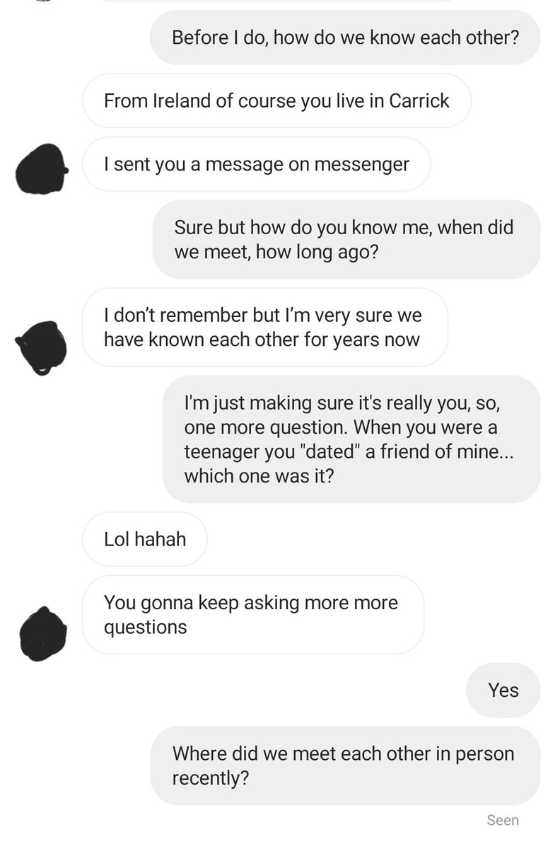 dunnepeopletown's tweet photo. If I ever get a weird message from a friend that makes me think they've been hacked I will go out of my way to prove it.
I had this interaction on Instagram and after my last question got no answer... #HackedAccount #sleuth #catchinghackers https://t.co/Re3cwUibtw