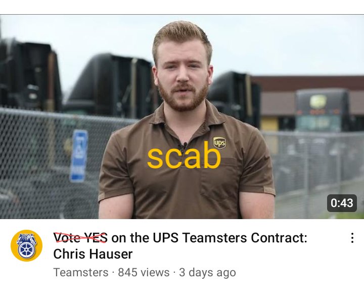 BrJoeBalkis's tweet photo. #2023TeamstersupsContractCampaign #Teamsters #ups
#VoteNo on the #upsContract &amp; #organize the vote no. How much did they pay those #scabs to make the videos?
That being said 1 thing we can do is make vote no videos &amp; share on socials &amp; with co-workers
Contact me to organize https://t.co/F9LrhhlgjL