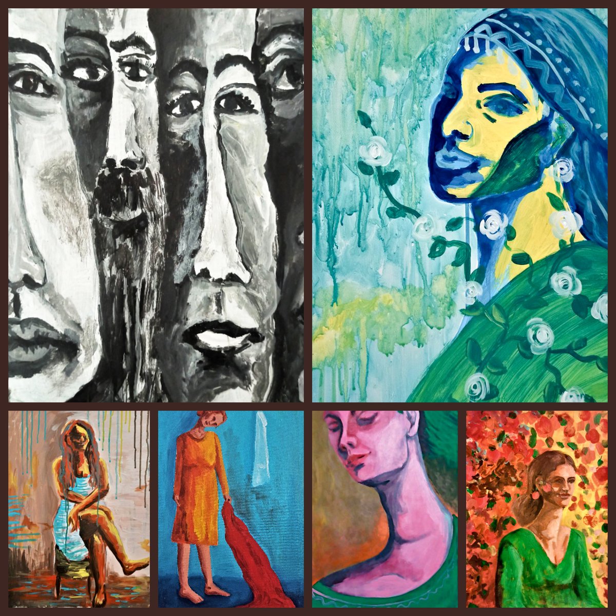 Anahita_owsali's tweet photo. Hello, good morning 💖🫂
  As a physical painter, I often paint self-portraits or live portraits of volunteers.  If you are interested in purchasing any of these works, they are currently available for sale on my objkt.
#tezosart 
#tezoscollector https://t.co/07FkxTsKNT