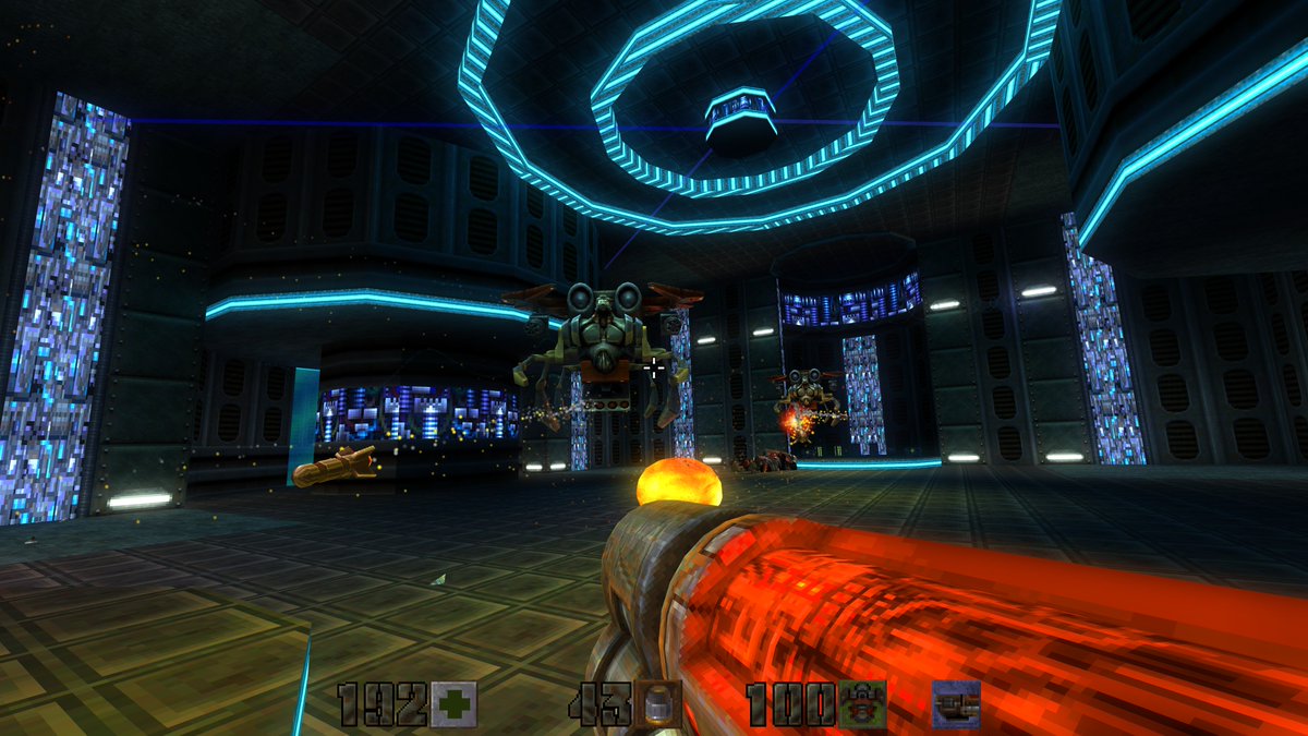 game_obscure's tweet photo. Thanks to its inclusion in the Quake II remaster, I played the N64 version for the first time. I thought it was more or less the same game, but it's actually a whole new adventure with a completely different atmosphere. The colorful sci-fi aesthetic is really neat. https://t.co/LnAvm3iZQt