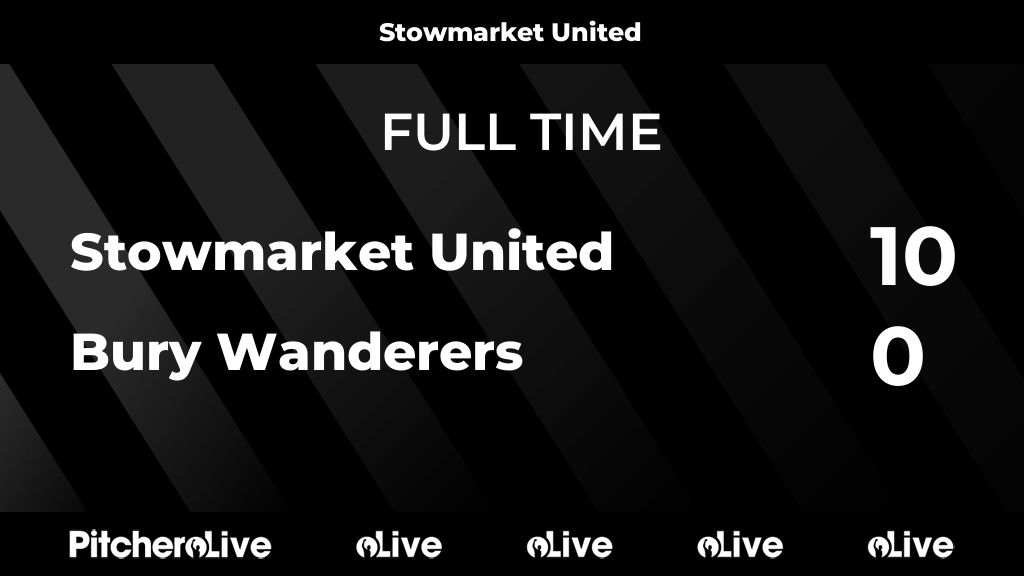 StowmarketUtdFc's tweet photo. FULL TIME: Stowmarket United 10 - 0 Bury Wanderers

#STOBUR #Pitchero #UTS
https://t.co/Oy4dbgTP3E https://t.co/6QFS4YPkt0