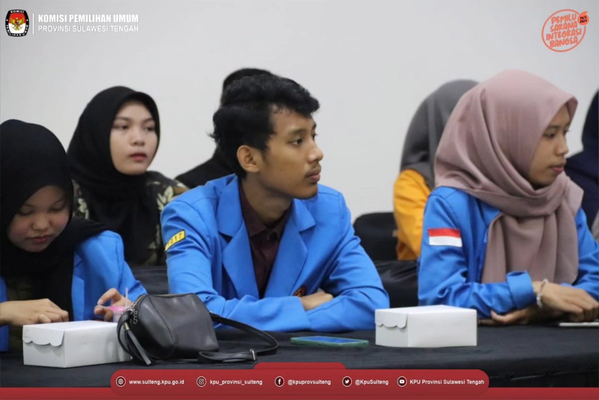 KpuSulteng's tweet photo. #TemanPemilih, Komisi Pemilihan Umum Prov Sulawesi Tengah menyelenggarakan Kegiatan Sosialisasi Pendidikan Pemilih dan Peningkatan Partisipasi Pemilih dengan Segmen Pemilih Muda dan  Segmen Warga Internet (Netizen) pada Pemilihan Umum Tahun 2024. Minggu 13/08/23.

#KPUMelayani https://t.co/7pm70DUvhX