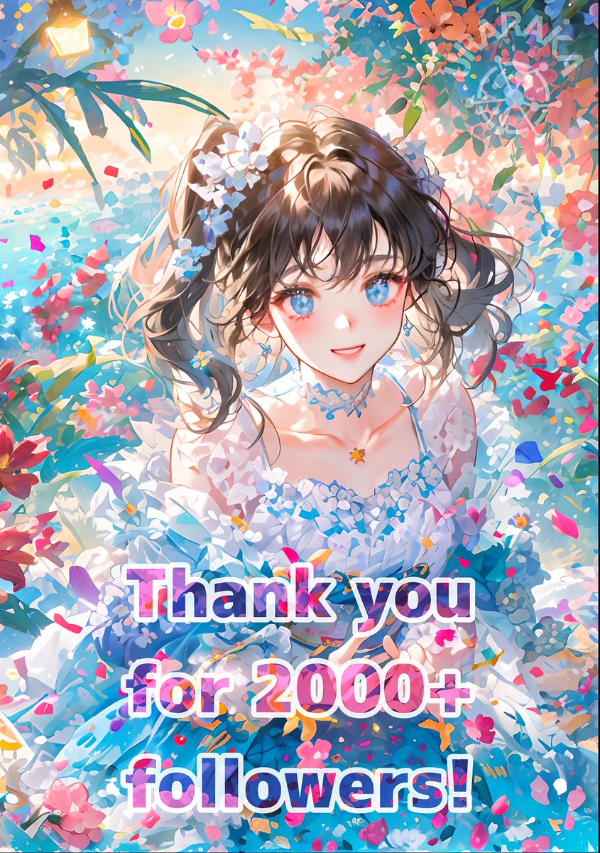 UrarakaAI183559's tweet photo. おかげさまで2000＋フォロワー様を迎えることとなりました🙌✨

マイペースに好きな物作りまくる私と遊んでくれてありがとうございます🙇‍♀️
いつも♡やRtやコメント、とてもとても励みとなります！
こらからもぜひぜひ遊んでください✨

 #Aiart 
 #AIイラスト https://t.co/VJjH9K0afH
