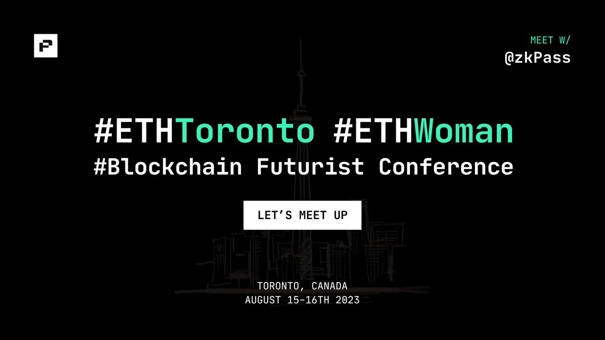 zkPass's tweet photo. 📢We're excited to be sponsoring @ETH_Toronto, @futurist_conf, and @Ethereum_Women. @Francis_Berwa will represent zkPass as a speaker at the conference.

Meet us in person on August 15-16, 2023, in Toronto, Canada 🇨🇦! https://t.co/tJdv4EGjMN