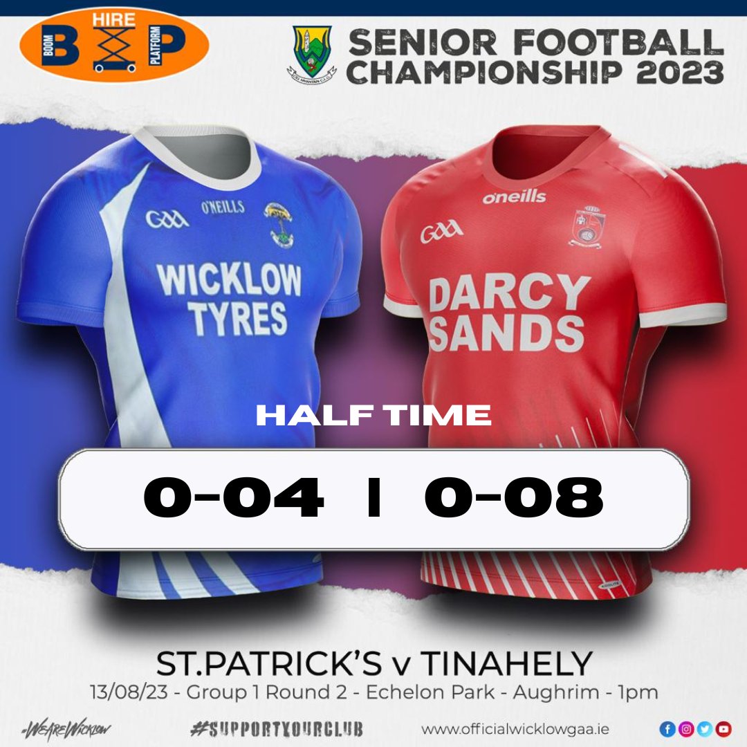 Official Wicklow GAA (@wicklowgaa) on Twitter photo Boom & Platform Hire SFC | R.2
Half time
Tinahely 0-08
St. Patrick’s 0-04
#officialwicklowgaa
#wicklowgaa
#bphire
<a href="/eastcoastfm/">East Coast FM</a>
<a href="/WicklowPeople/">Wicklow People</a> Boom & Platform Hire SFC | R.2
Half time
Tinahely 0-08
St. Patrick’s 0-04
#officialwicklowgaa
#wicklowgaa
#bphire
<a href="/eastcoastfm/">East Coast FM</a>
<a href="/WicklowPeople/">Wicklow People</a>