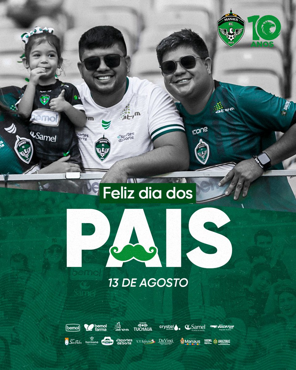 oficialmanausfc's tweet photo. Uma das maiores conquistas do fortalecimento do futebol amazonense é isso: ver gerações de famílias voltando ao estádio.

E nesse #DiaDosPais, celebramos aquele que normalmente nos dá essa primeira experiência com o futebol.

Feliz dia dos pais, torcida esmeraldina! 🇳🇬 https://t.co/PONPZLYI2s