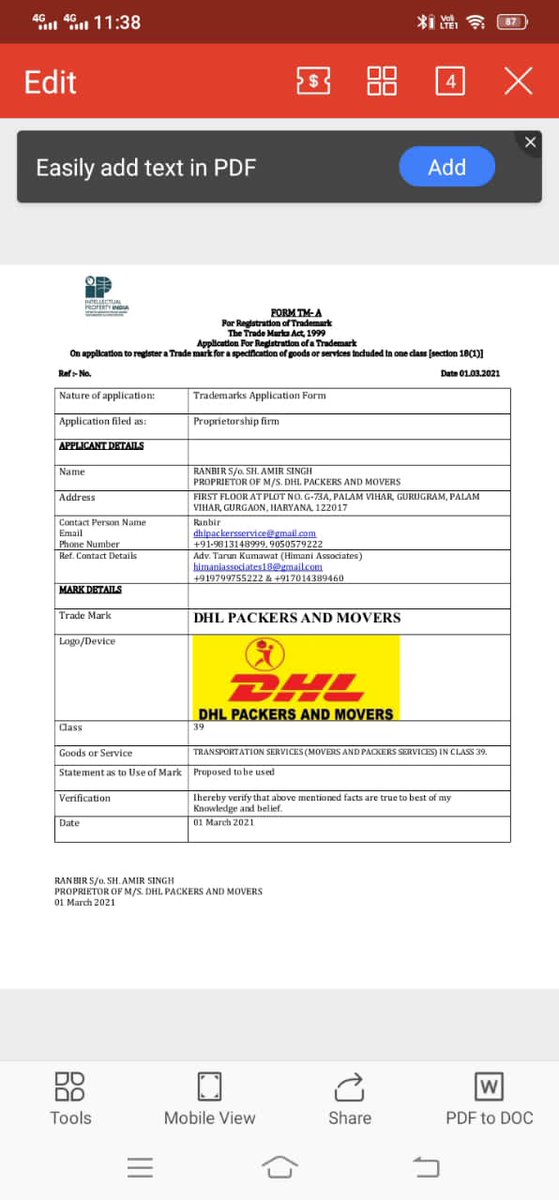 Mainul_7's tweet photo. @DHLExpressIndia These are the details https://t.co/i2EkOU1ONg