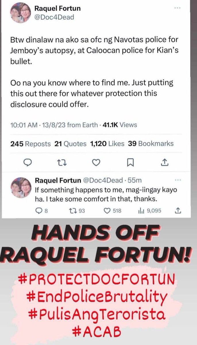 karenvaughn_'s tweet photo. Let's all protect Dr. Raquel Fortun at all cost. 
-ctto- https://t.co/VI5oSlj74E
