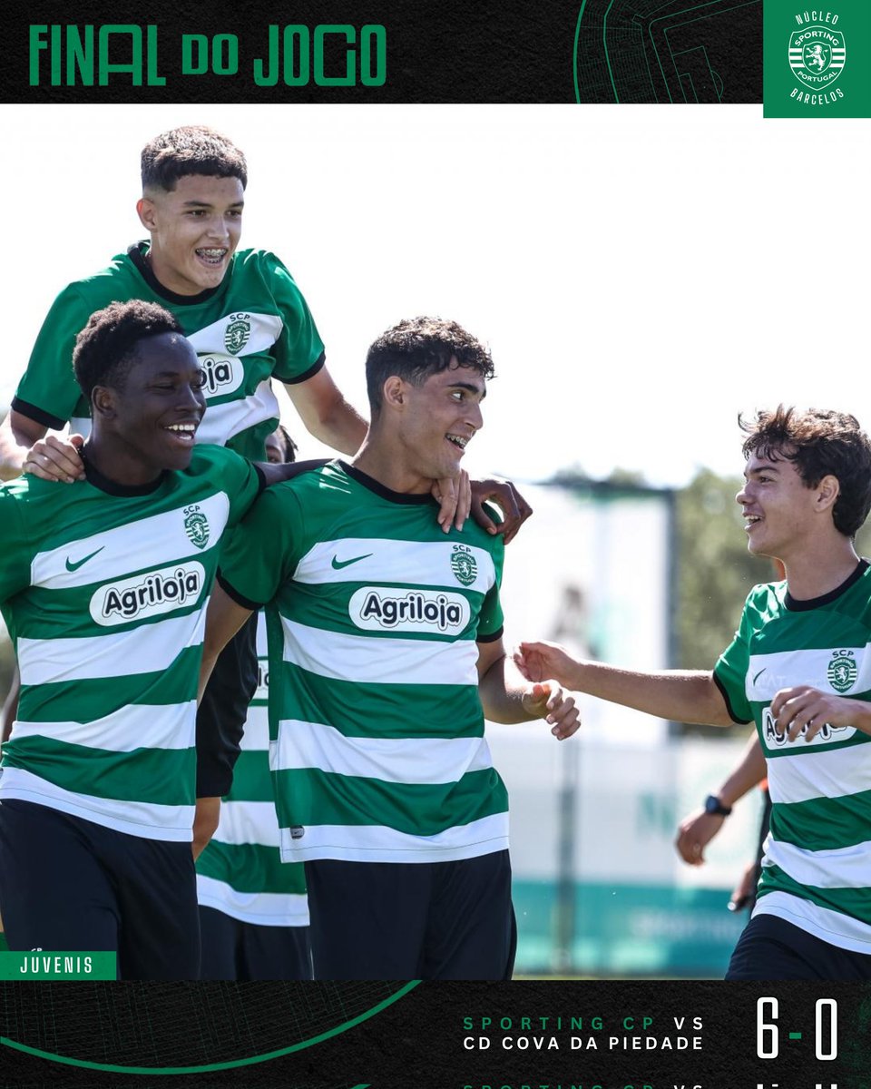 nucleo_scp_bcl's tweet photo. Vitória Leonina dos #JuvenisSCP na estreia na 1.ª jornada do Campeonato Nacional, frente ao CD Cova da Piedade por 6-0. 💪
#SCPCDCP #SportingCP #NúcleoSCPBarcelos https://t.co/C8mwG8VUoy