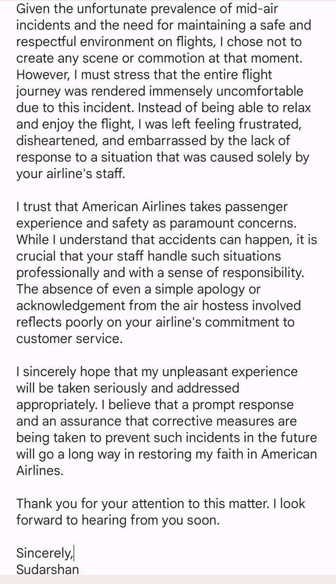 SudiReal's tweet image. @AmericanAir 

#AirlineDisappointment #CustomerServiceFail #UnprofessionalBehavior #PassengerExperience #LackOfCourtesy
#UncomfortableJourney #FlightIncident #DishearteningExperience #TravelTroubles #AirlineApologyNeeded #PassengerRespect #InflightDiscomfort #PoorCustomerCare