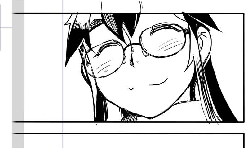 よい顔が描けたと自分をほめる 