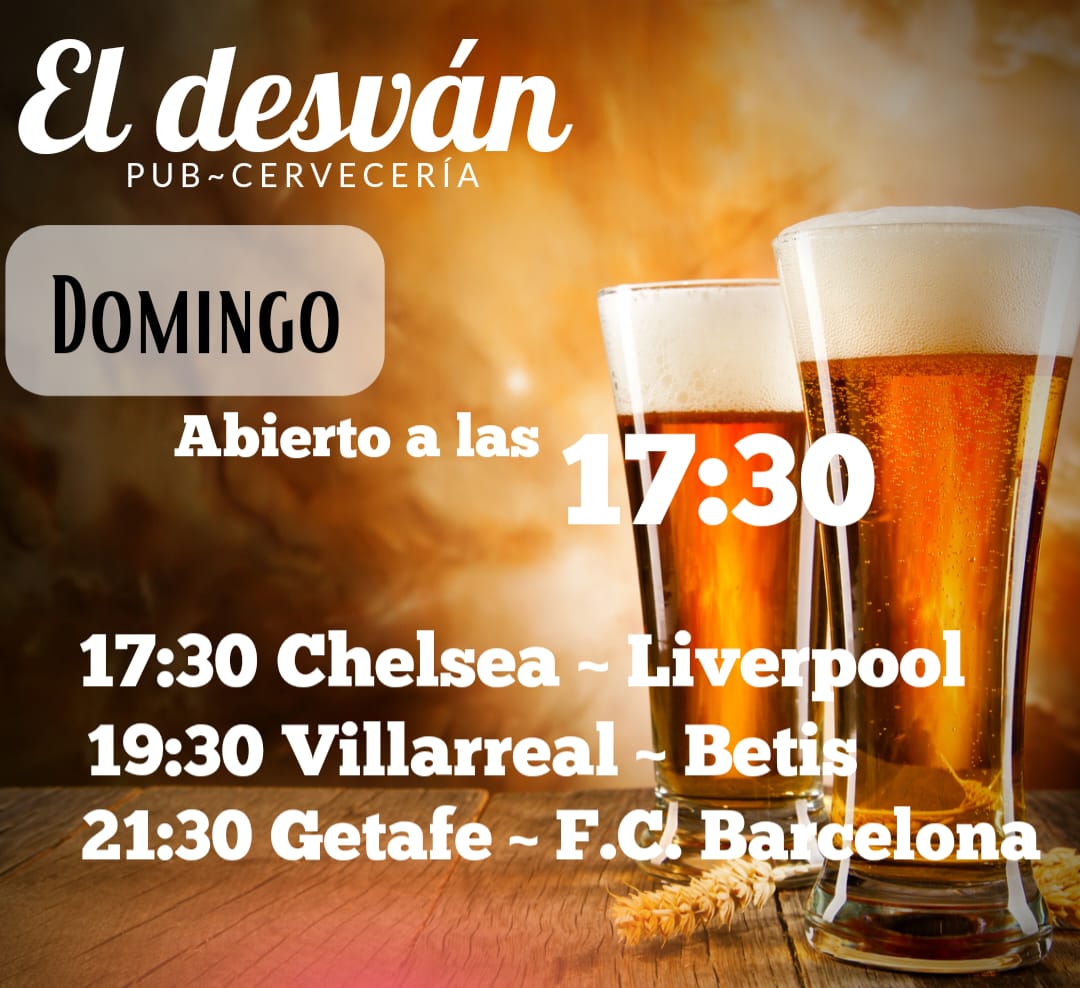 ElDesvanPub's tweet photo. Domingo de fútbol.
Abierto desde las 17:30.
#desvan
#futbol
#PremierLeague
#domingo
#tranquileo https://t.co/tbKiRd6UqY