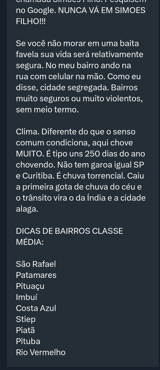 vidaalheiaoff's tweet photo. Esse textão é pra quem está pensando em se mudar pra Salvador, como o amigo da Caixinha dessa semana. 
Todos os prós e contras da cidade de quem mora lá. 
#BajoDicas https://t.co/9biTL9IP3L