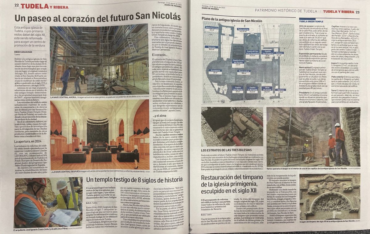 alextoquero's tweet photo. Cogimos un edificio abandonado e histórico en el casco antiguo y decidimos darle vida. Si somos la #capital de la #verdura, vamos a tener un sitio donde exponerlo. ¡Ganas de verlo ya! #Tudelagreentemple @pereZeus #tudelacapitaldelaverdura #Tudela @DiariodeNavarra @UpnTudela_ https://t.co/huNXvexK0d
