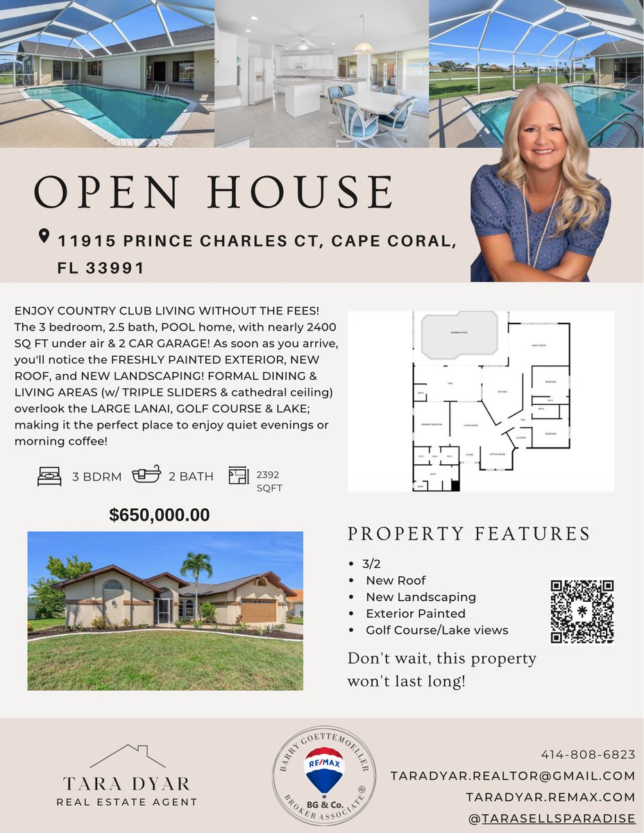 TDsellsparadise's tweet image. Open House Today! 12 pm to 3 pm

This great house in Cape Coral has so much potential. 
Come check out your next dream home &amp;amp; make it yours.
New Roof!!

It Matters Who You Work With!!

#hurricaneseason2023 #realproducersmagazine #SWFLStrong #remaxrealtyteam #remaxhustle