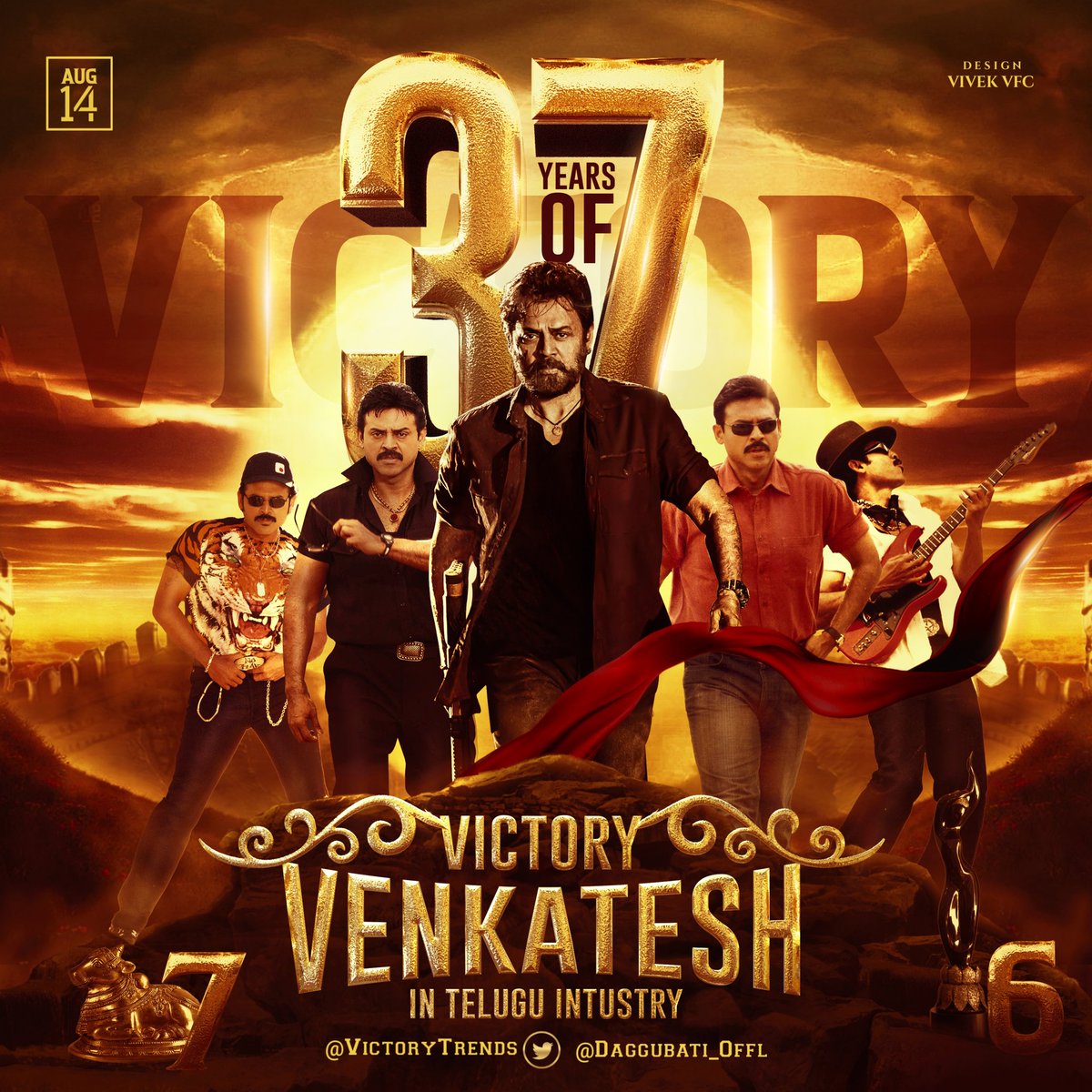 MaheshFanTrends's tweet photo. Here is The CDP Of #𝙑𝙞𝙘𝙩𝙤𝙧𝙮𝙑𝙚𝙣𝙠𝙖𝙩𝙚𝙨𝙝 Garu For Completing 𝟯𝟳 𝙑𝙞𝙘𝙩𝙤𝙧𝙞𝙤𝙪𝙨 Years in Film Industry.
@VenkyMama #SAINDHAV 
#37YearsOfVictoryVenkatesh https://t.co/EfEHj63KxV