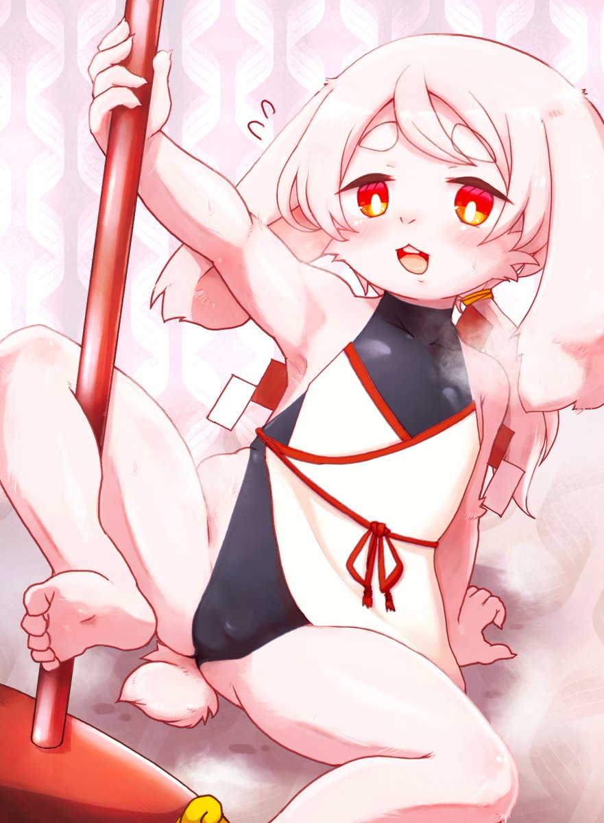 「描いていただいた正月うさぎケモショタ!!!もふもふかわいすぎてありがたい……」|尻尾男のイラスト