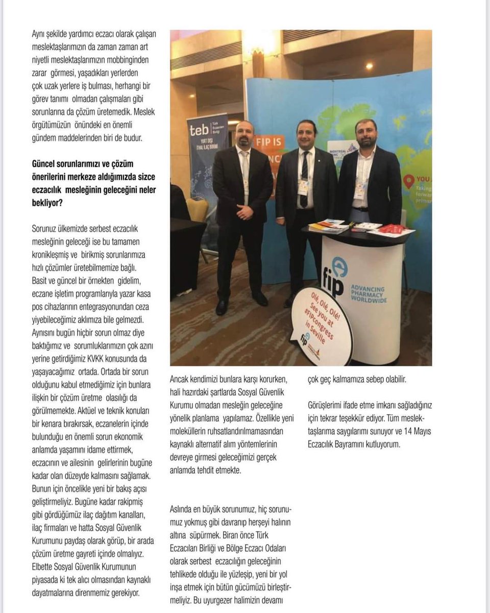 Oda Başkanımız Ecz.Mehmet Ulaş Güler Zonguldak Eczacı Odasının dijital dergisi parasetomal'un 20.sayısına konuk oldu.
