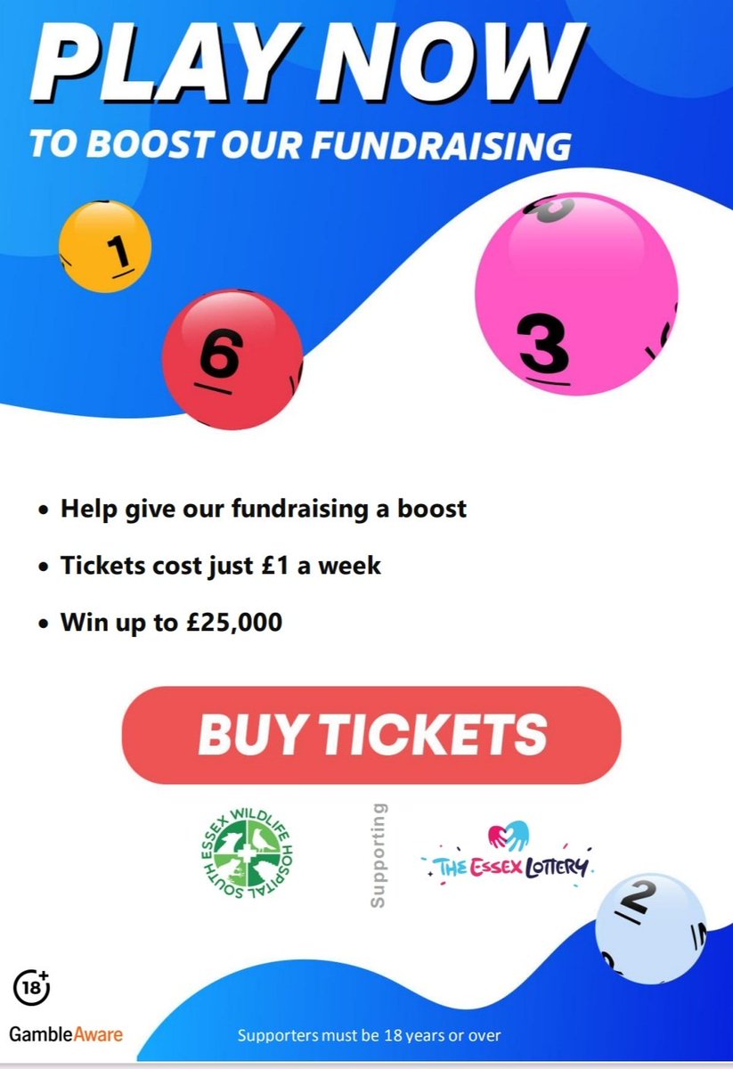 Please help us if you can by playing the Essex Lottery. There are lots of prizes to be won and its only £1 a week