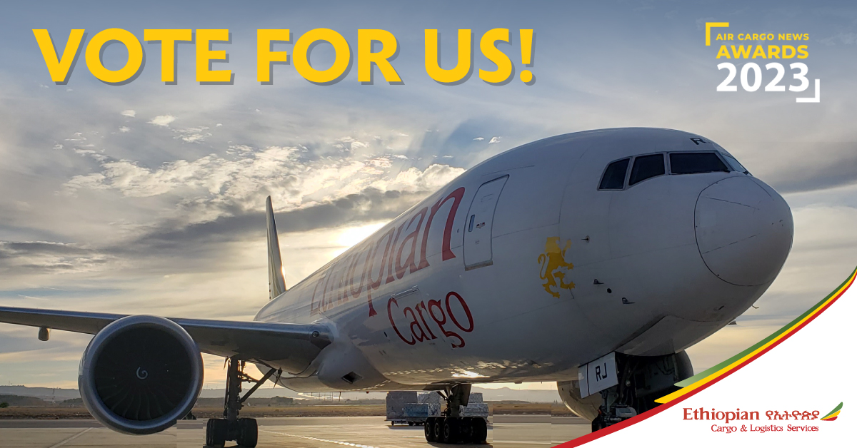 flyethiopian's tweet photo. The voting will end in a few weeks! 
We are excited to announce that Ethiopian has been nominated for the Air Cargo News Awards 2023 in two categories: ‘Best Cargo Airline-Africa’ and ‘Cargo Airline of the Year'. https://t.co/VEjZYmUstf