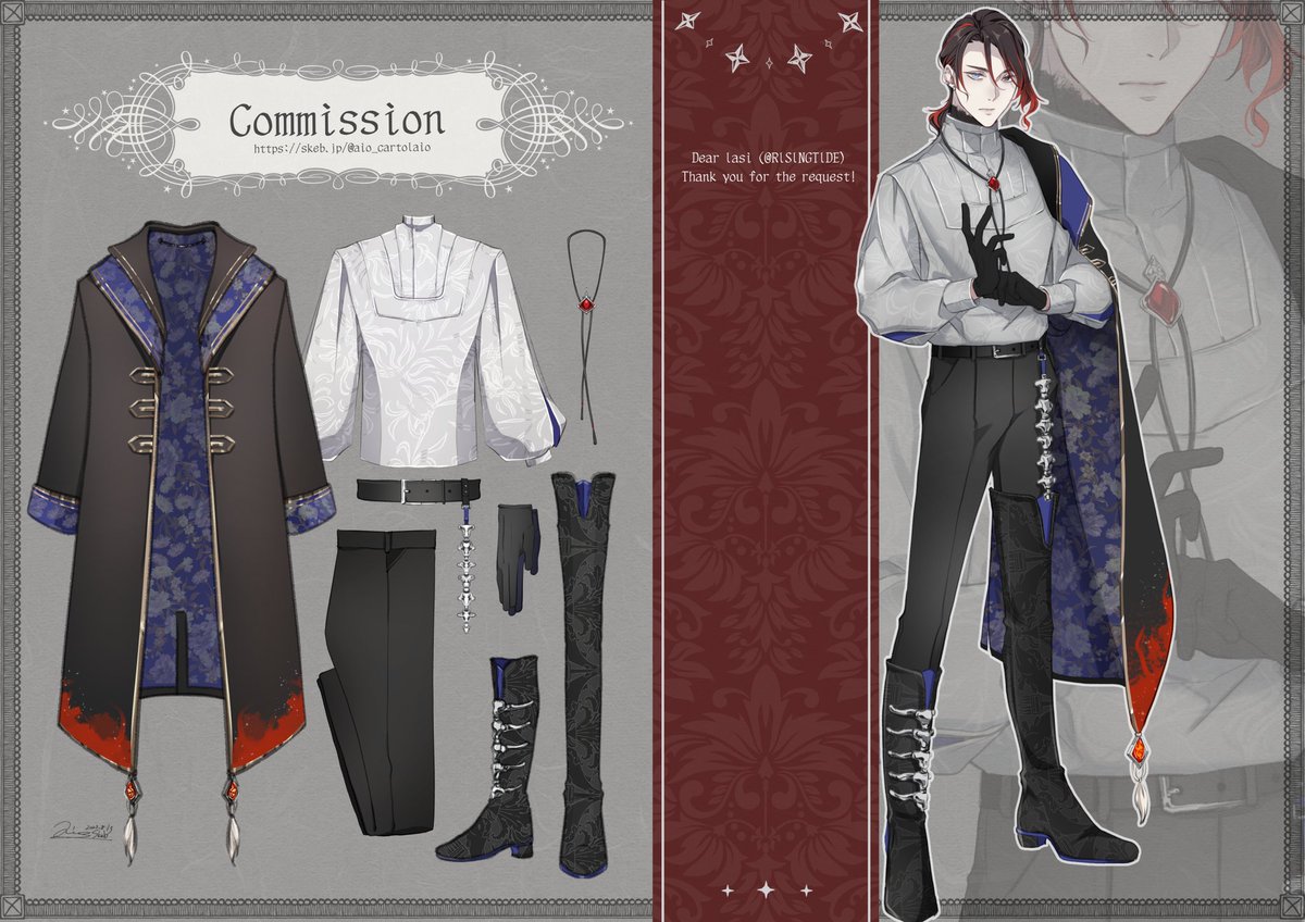 「#skeb にて描かせていただきました OCさんにお洋服をご用意。ゴシックで大人」|aioのイラスト