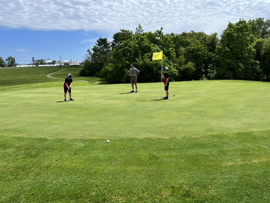 Got to go out with my boys and dad yesterday to play some golf. My dad has been taking them throughout their summer break. First time I have gone with them since they started learning to properly play.