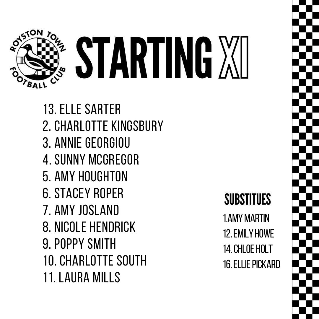 Today’s Line Up for our first Game of the season against <a href="/bowersladiesfc/">Bowers & Pitsea Ladies FC</a> 

#crows