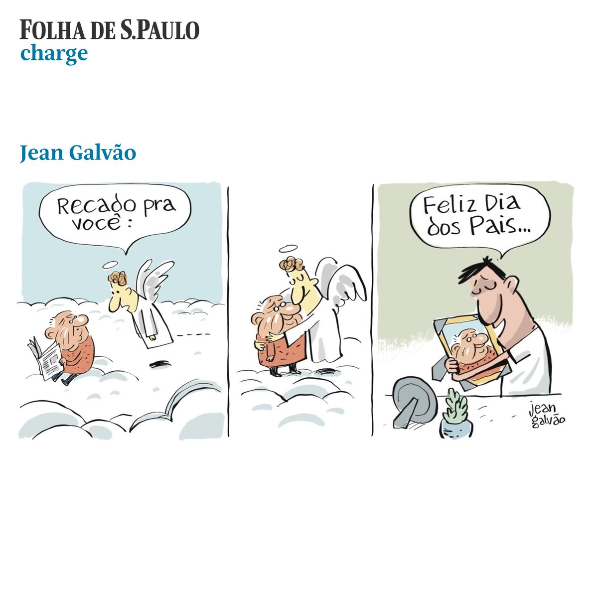 folha's tweet image. Esta é a charge de Jean Galvão publicada em todas as plataformas da Folha. Quer ver mais charges no jornal? Acesse folha.com/charges