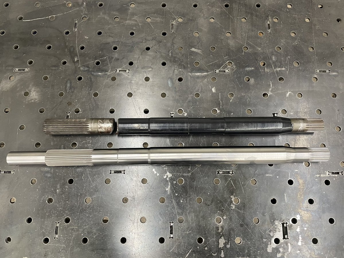 roch_solid's tweet photo. Latest job to come through the shop.  Modified baler drive shaft.  Drive shaft kept breaking after the spline so we extended the shaft to add support in front of the spline.  https://t.co/1mZwD401Mw https://t.co/CqRvLegpRX
