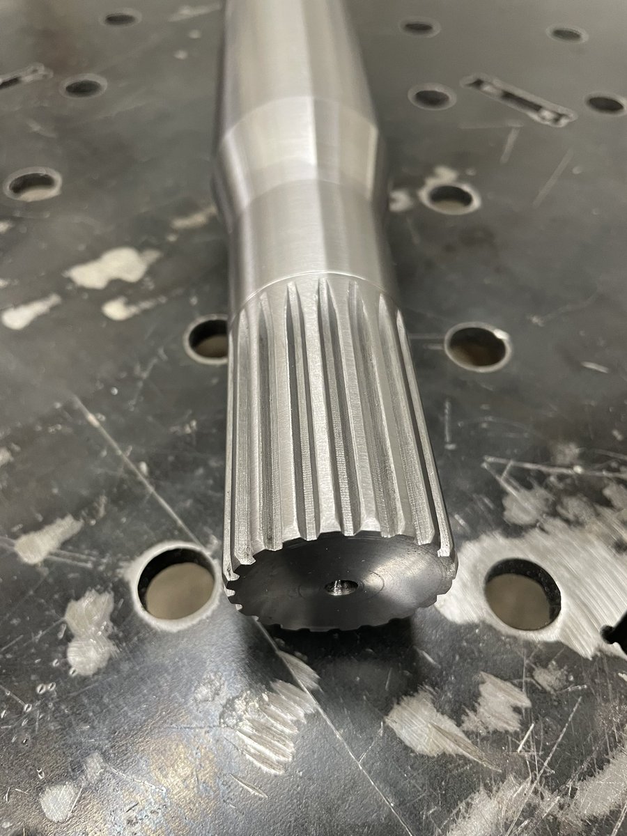 roch_solid's tweet photo. Latest job to come through the shop.  Modified baler drive shaft.  Drive shaft kept breaking after the spline so we extended the shaft to add support in front of the spline.  https://t.co/1mZwD401Mw https://t.co/CqRvLegpRX