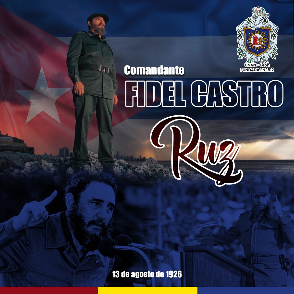 Conmemoramos el 97 aniversario del Natalicio de nuestro titán de la Revolución, Comandante Fidel Castro Ruz. Fidel es y siempre será Fidel.