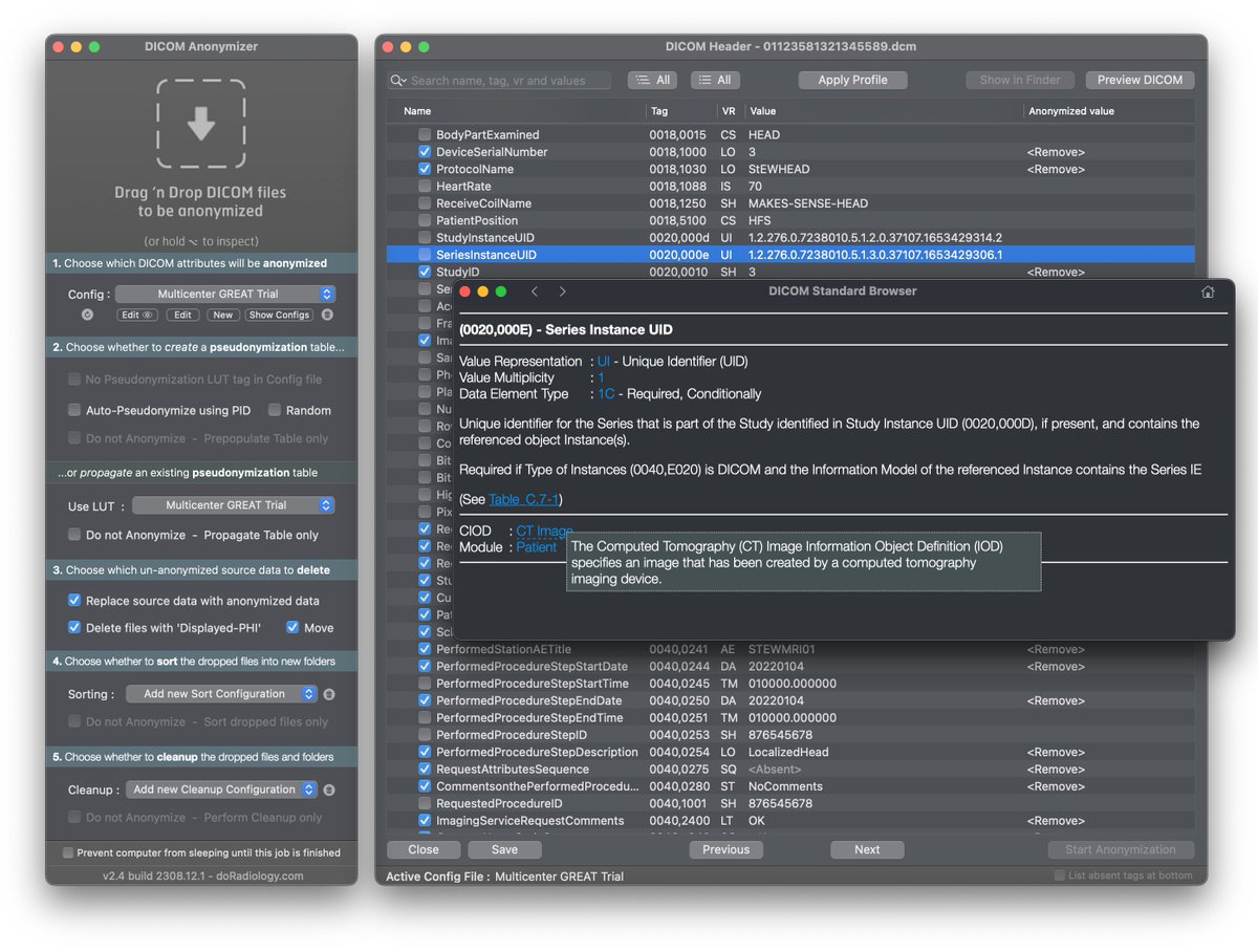 DICOM Anonymizer v.2.4 is out, with ✨Direct in-app DICOM Standard Look Up✨

👉️ Double-click any attribute for immediate in-app look up in Part 3 of the DICOM Standard

👉️ Directly access the full online Standard, without leaving the app

More info: linkedin.com/posts/wouter-v…