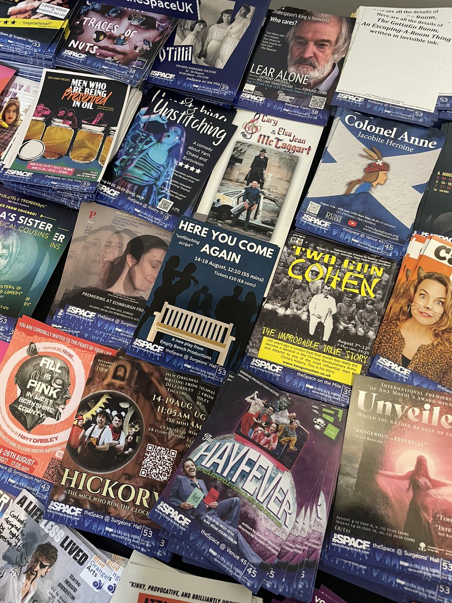 Exciting first full day at EdFringe! Tech run today and we saw our flyers around town too!! Come watch us <a href="/theSpaceUK/">theSpaceUK</a> 14th-19th 12:10 #EdFringe2023 #edfringe #FillYerBoots #edfringe23