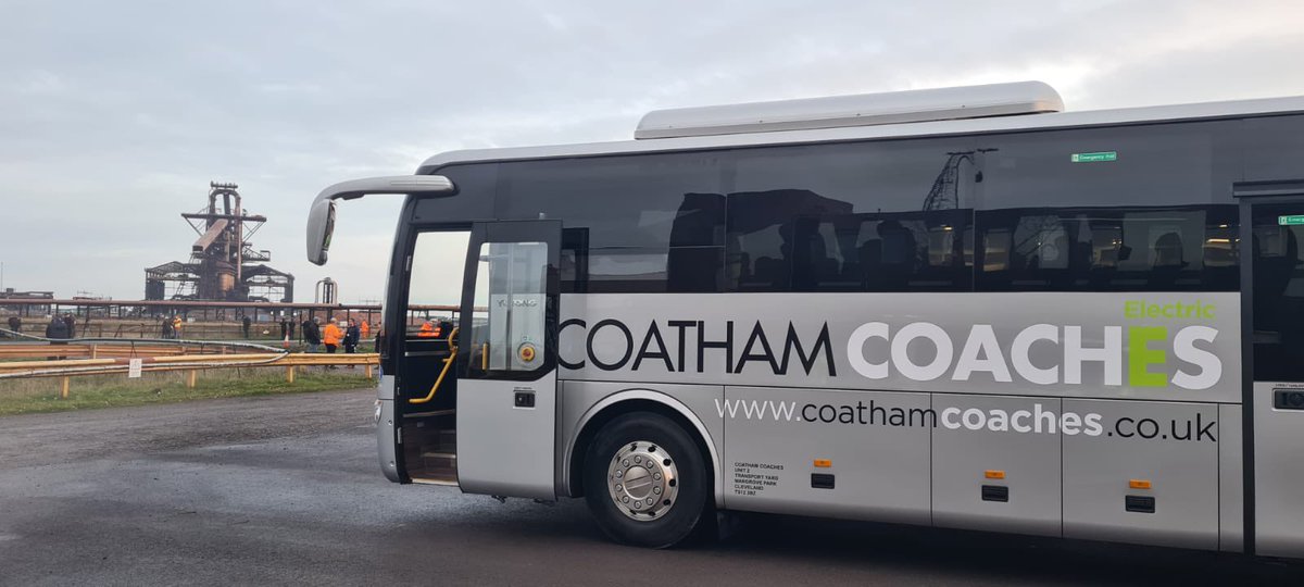 Coatham's tweet photo. Did you know we are the only coach company in the North-East, and one of a handful across the UK that have started our journey to #NetZero journeys with the purchase of a #ZeroEmission fully-electric company #peoplemovers #cleanerbycoach #Teesside https://t.co/PxZJJ8zJN6