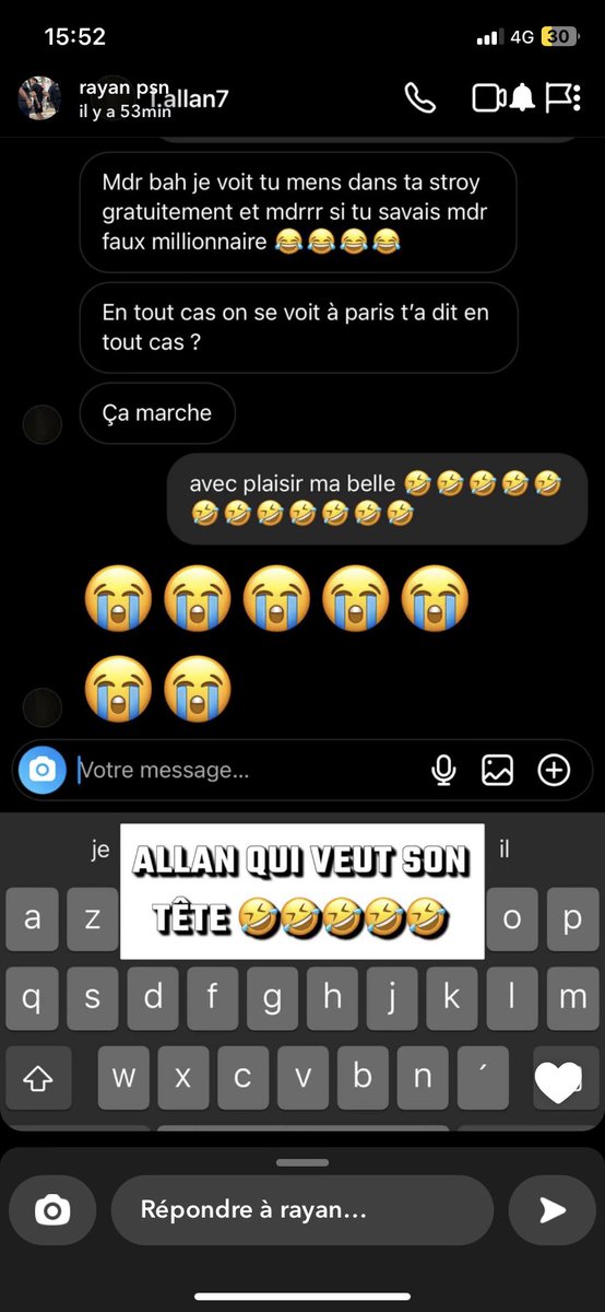vavanetv's tweet photo. #Allan qui veut sont tête contre #rayanpsn montre lui c’est qui les zhomme #rayanpsn 😂 https://t.co/V6cVL3zhVR