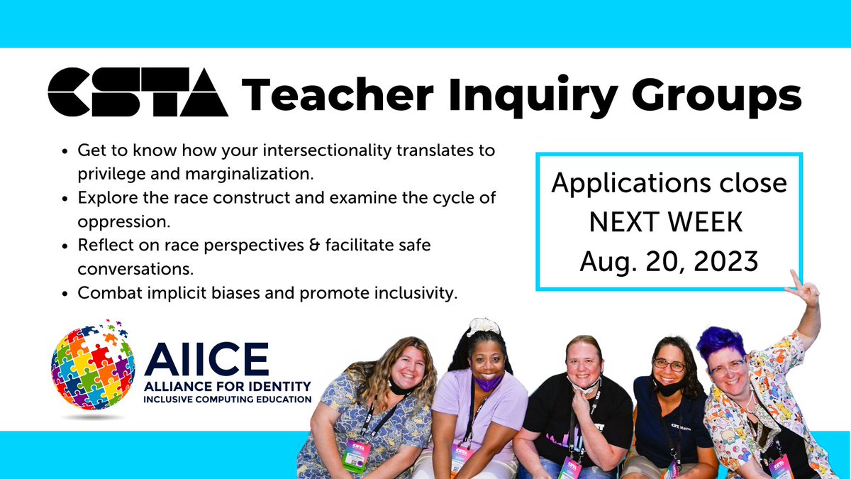 Learn more about the benefits, responsibilities, and requirements of the CSTA Teacher Inquiry Groups here: ow.ly/HiV350Pl9UV #CSforALL #CSEd #CSTAEquity