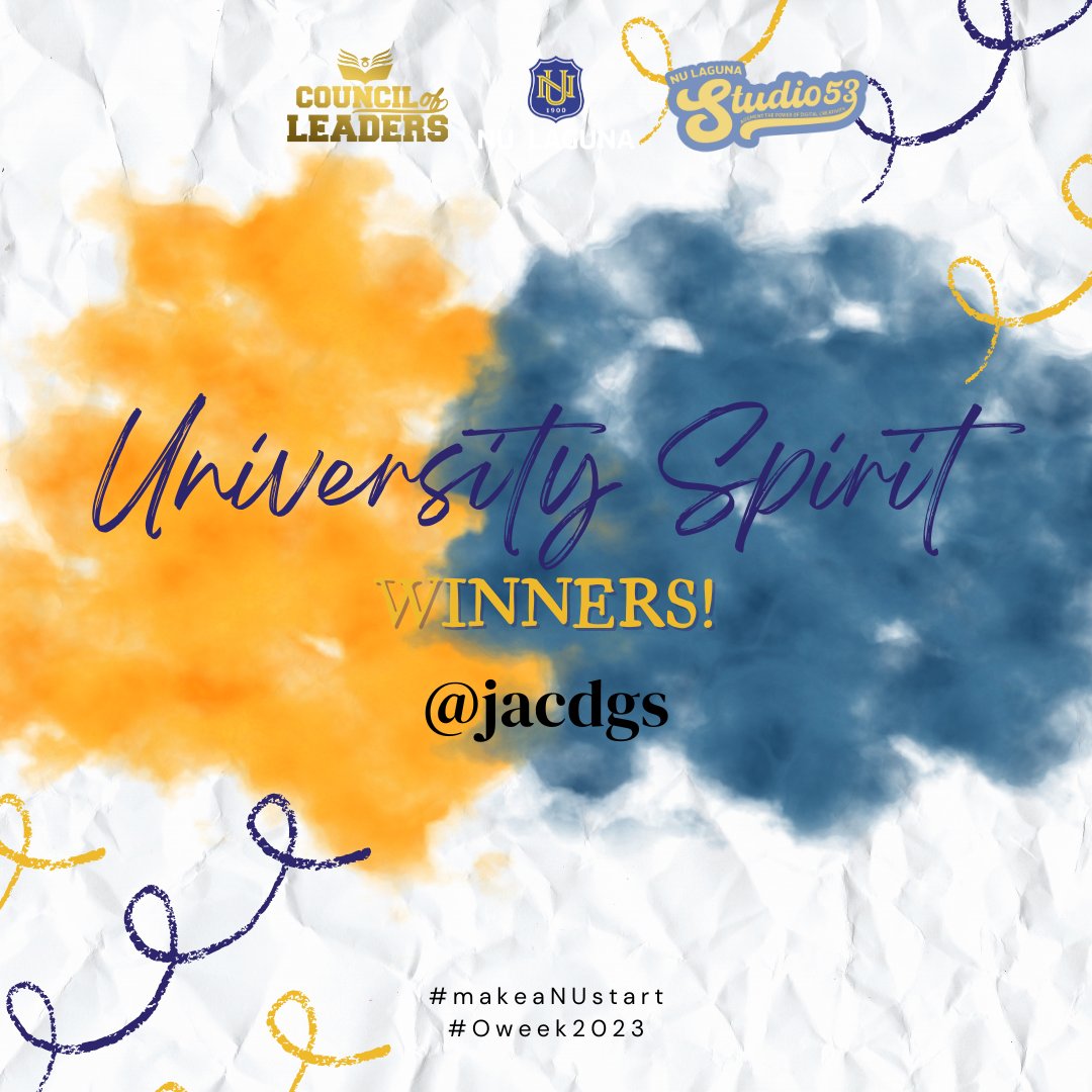 NULagunaPH's tweet photo. Congratulations to the lucky winners of our giveaways and thank you so much for everyone that joined!π
#makeaNUstart #OWeek2023 #NULaguna https://t.co/6bgXLuPjCD