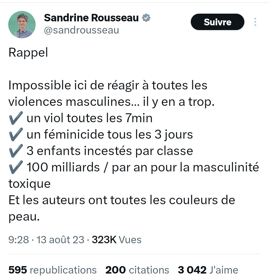 emma_ducros's tweet photo. "100 milliards par an pour la masculinité toxique".

Plus de 3000 personnes likent ce truc absurde, un chiffre debile inventé de toutes pièces, un bobard total. 

#Rienneva, comme dirait l'autre. https://t.co/LZzsssG3aS