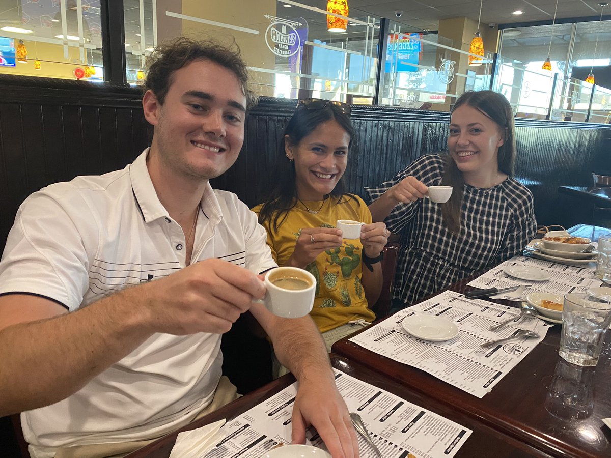 RiggJim's tweet photo. Our new Miami @ACEatND teachers enjoy their first sip of Cuban coffee. WELCOME to South Florida! #puremiami #faithtomovemountains https://t.co/6dsi7A5fb2