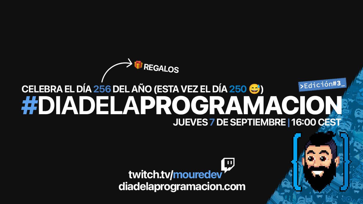 Se acerca nuestra fiesta... ¡Vamos a celebrar el día de la programación!

🗓️ 7 de septiembre
🎁 256 regalos para developers

Sólo te pido que compartas la publicación para que llegue a más comunidad y podamos repartir los mejores regalos.

🔗 diadelaprogramacion.com