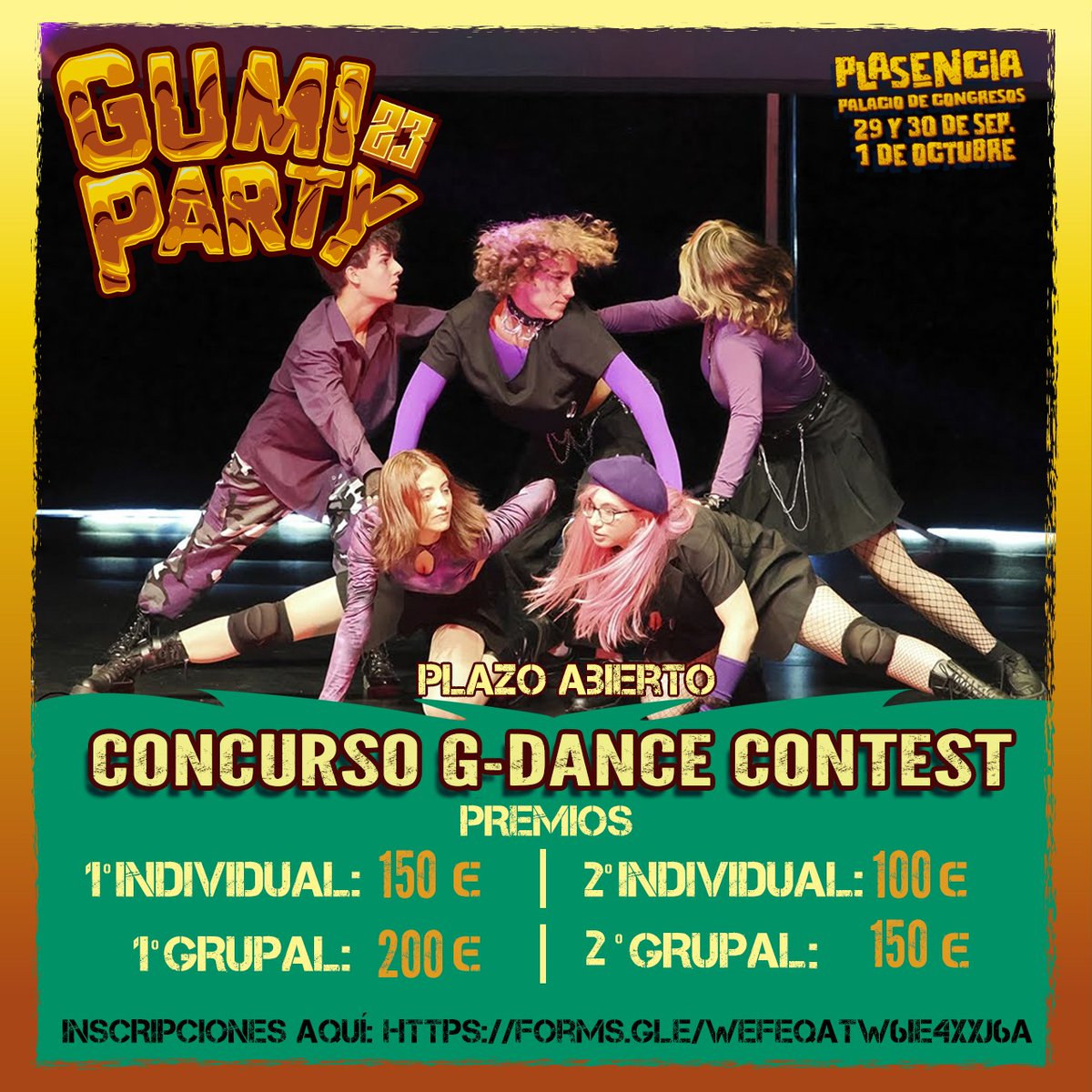 ¡YA ESTA AQUÍ EL CONCURSO DE K-POP DE LA #GUMIPARTY 2023!

¡El concurso contará como presentadoras al grupo 4elvn!

↪️Para más información e inscripciones pincha el link: 

forms.gle/WEFEQATW6ie4xx…

📩Cualquier duda o consulta escribirnos un correo a:  4elvn0509@gmail.com